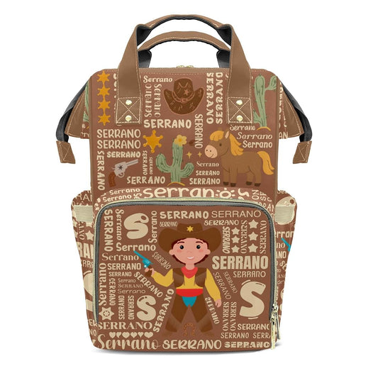 YallLocoMo Personalized Diaper Bag Backpack Gift Cowboy Large Capacity Nappy Bag: Designed for Travel & Everyday Use