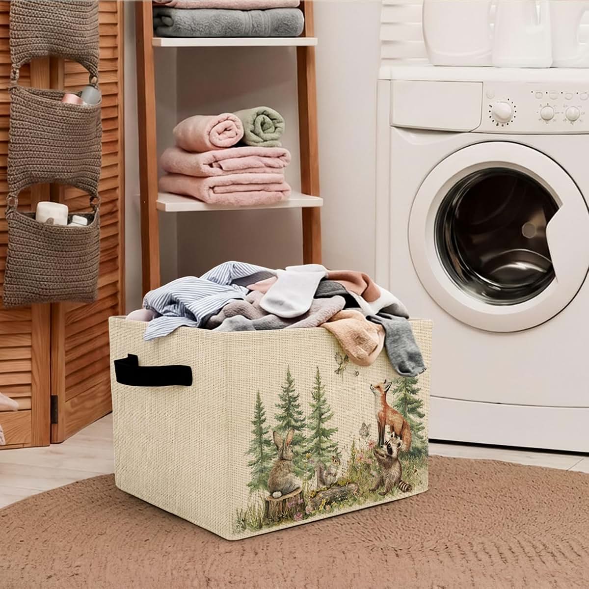Forest Animal Nursery Storage Bin Organizer for Clothes, Toys & Books