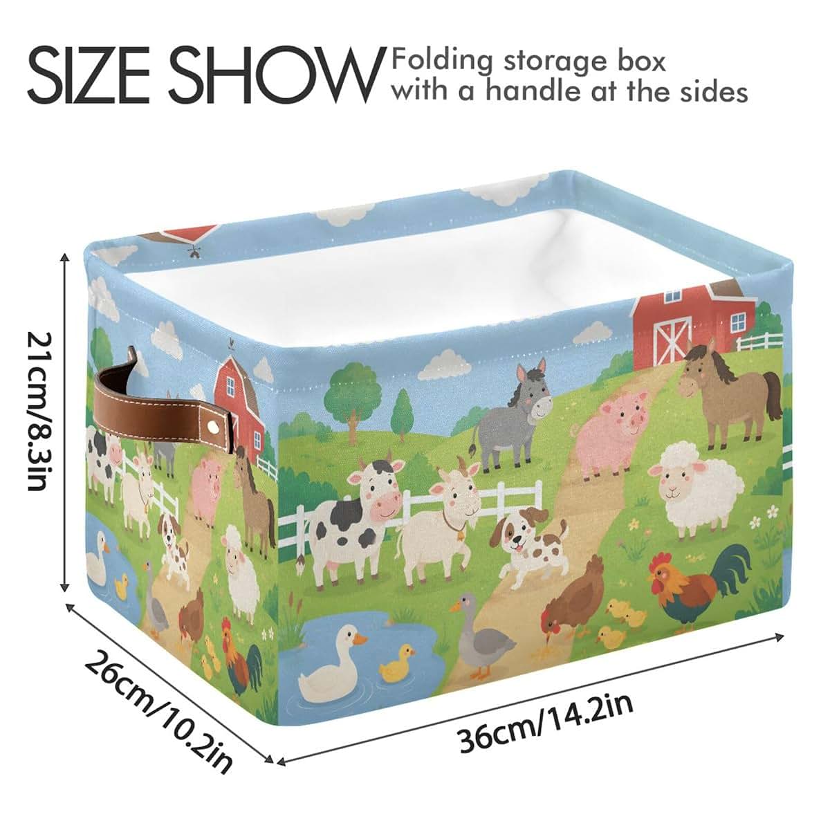 Suabo Farm Animals Collapsible Storage Bin
