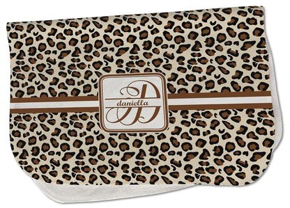Baby Milano Leopard Print Burp Cloth - Fleece w/Name and Initial