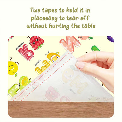 Disposable Placemats for Baby and Toddlers - 60 Pack Fruit Alphabet Table Mats