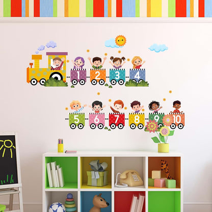 Unonede Train Number Kids Wall Decal