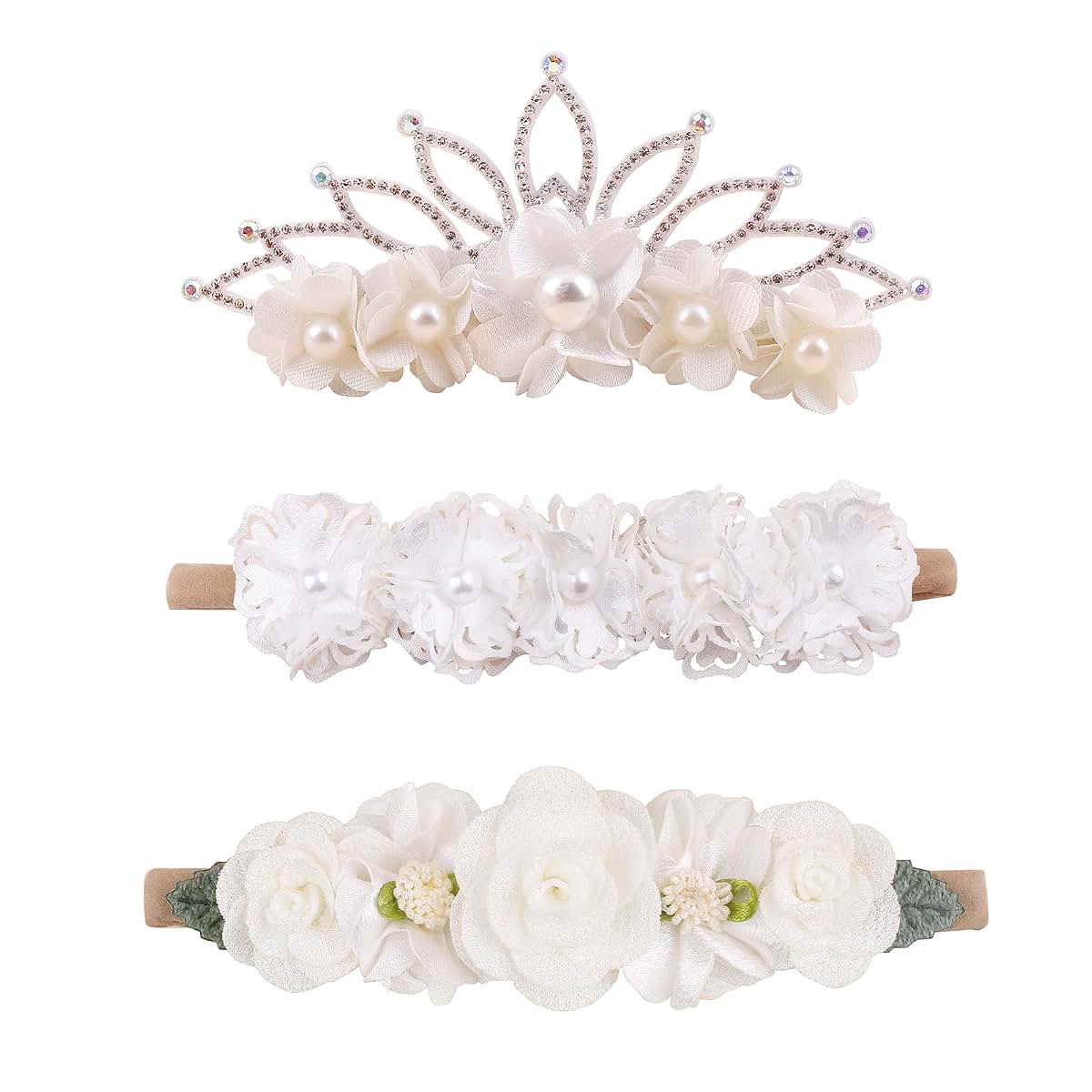 BabyOneStop Flower Headband Set for Newborn and Toddler Girls