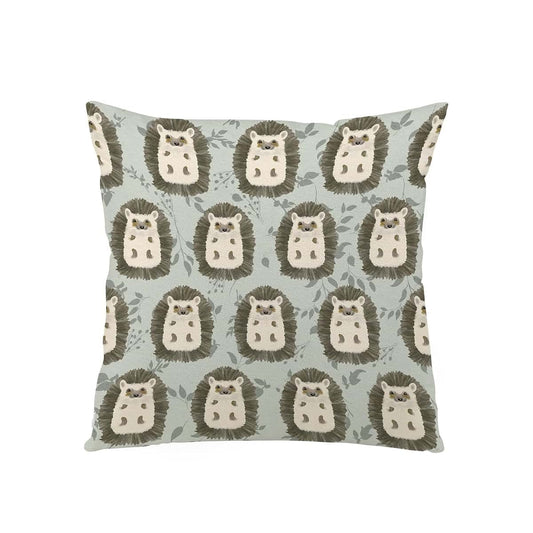 BabyOneStop Hedgehog Green Leaves Decorative Nursery Throw Pillow Cover