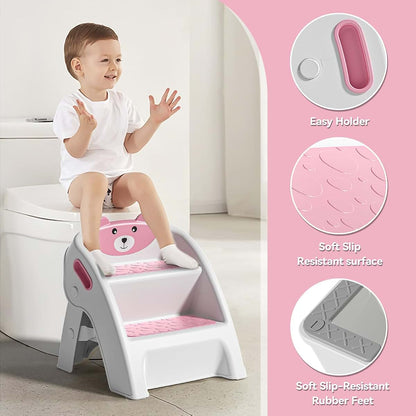 Toddler Step Stool for Potty Training and Bathrooms | Anti-Slip A-Frame Design
