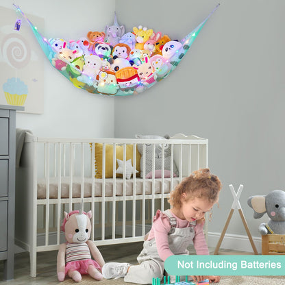 Unicorn Castle Toy Hammock Organizer with LED Light