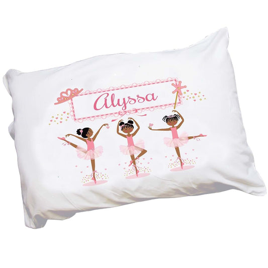My Bambino Girl's Personalized African American Ballerina Pillowcase | Personalized Kids Gift