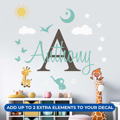CRYPTONITE Baby Room Decor | Custom Name Wall Decal | Boys Bedroom Decor | Ready to Use | Nursery Wall Decal | Fully