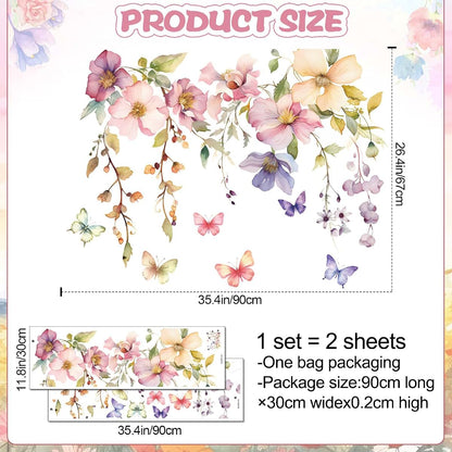 Drwssr Flower And Vines Wall Decals For Girls Bedroom (photo 2)