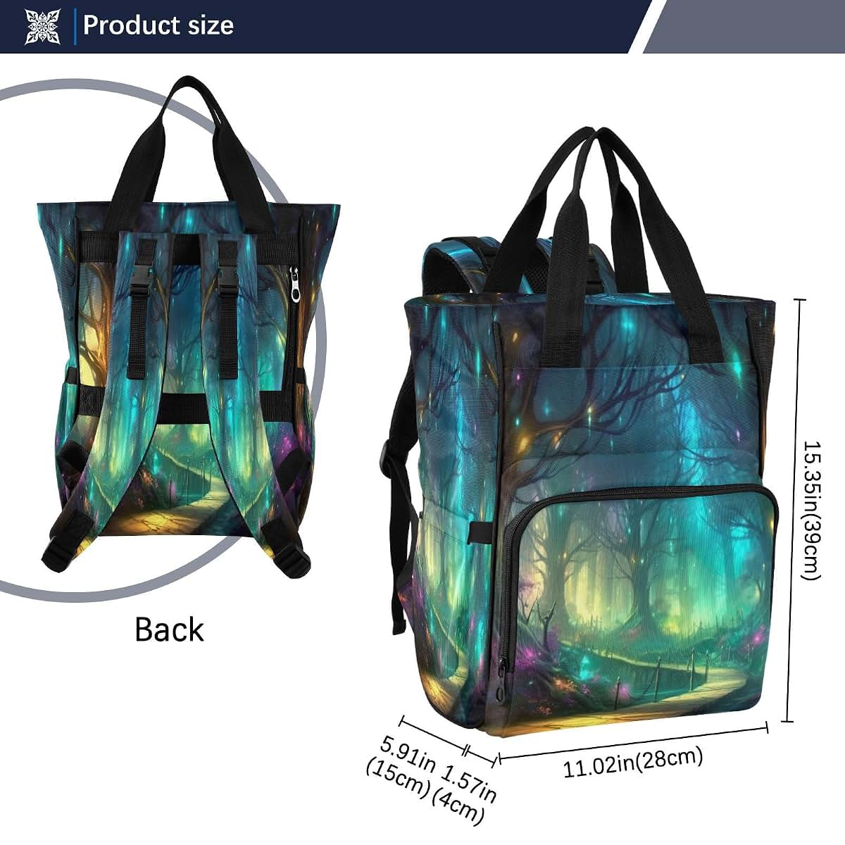Yanendie Fairy Forest Diaper Bag Backpack