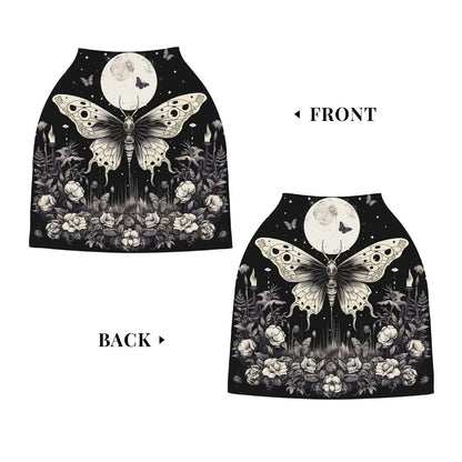YPPAHHHH Baby Car Seat Cover, Gothic Moth Butterfly Moon Floral Stretchy Canopy