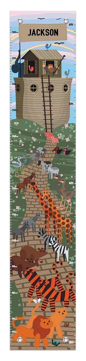Personalization Mall Personalized Gifts Noahs Ark Animal with Name Growth Chart - 2-Pack