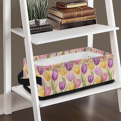 Yuvamagimo Tulips Bathroom Basket For Storage With Handles (photo 3)