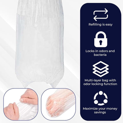Elvidi 200m Diaper Pail Refill Bag Roll For Universal Disposal Systems (photo 2)