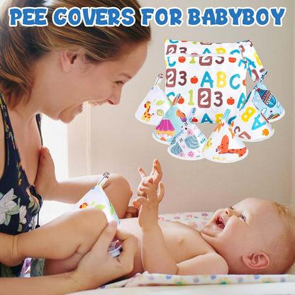 VEEVIIY Pee Teepee for Baby Boy, 12-Pack Reusable Flannel Diaper Changing Cover