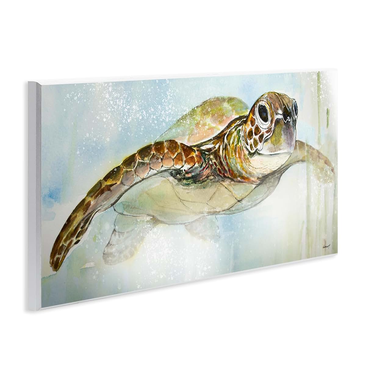 Stupell Industries Peaceful Sea Turtle Swimming Mounted Wall Plaque
