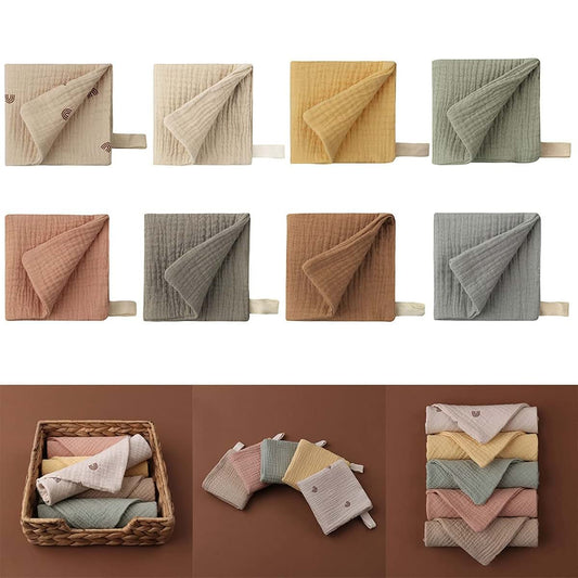 COPLKY Towel Face Towels for Wash Wipes Bath Towel Burp Cloths Boy Gifts 23x23cm 8 Colors Face Towels