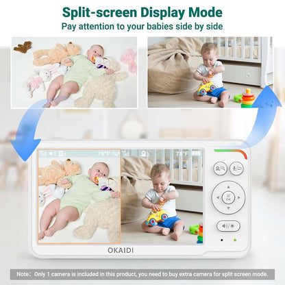Okaidi 6" Screen Baby Monitor With 2 Cameras