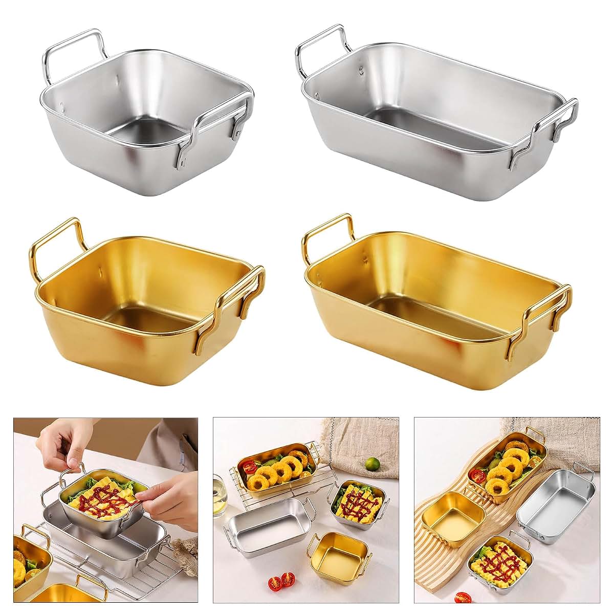 Zyouqi Stackable Stainless Steel Toddler Plate In Gold (photo 2)