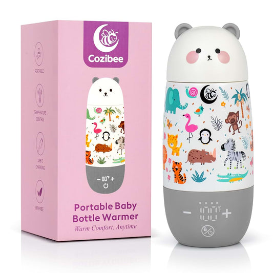 Cozibee Portable Baby Bottle Warmer – 17oz Cordless Travel Warmer