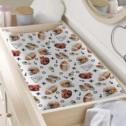 KASTLEE Watercolor American Football Baby Changing Pad Cover, 32 x 16 Inch