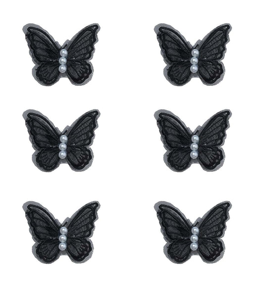 SOWAKA Lace Butterfly Hair Clips with Pearl 6-Pack
