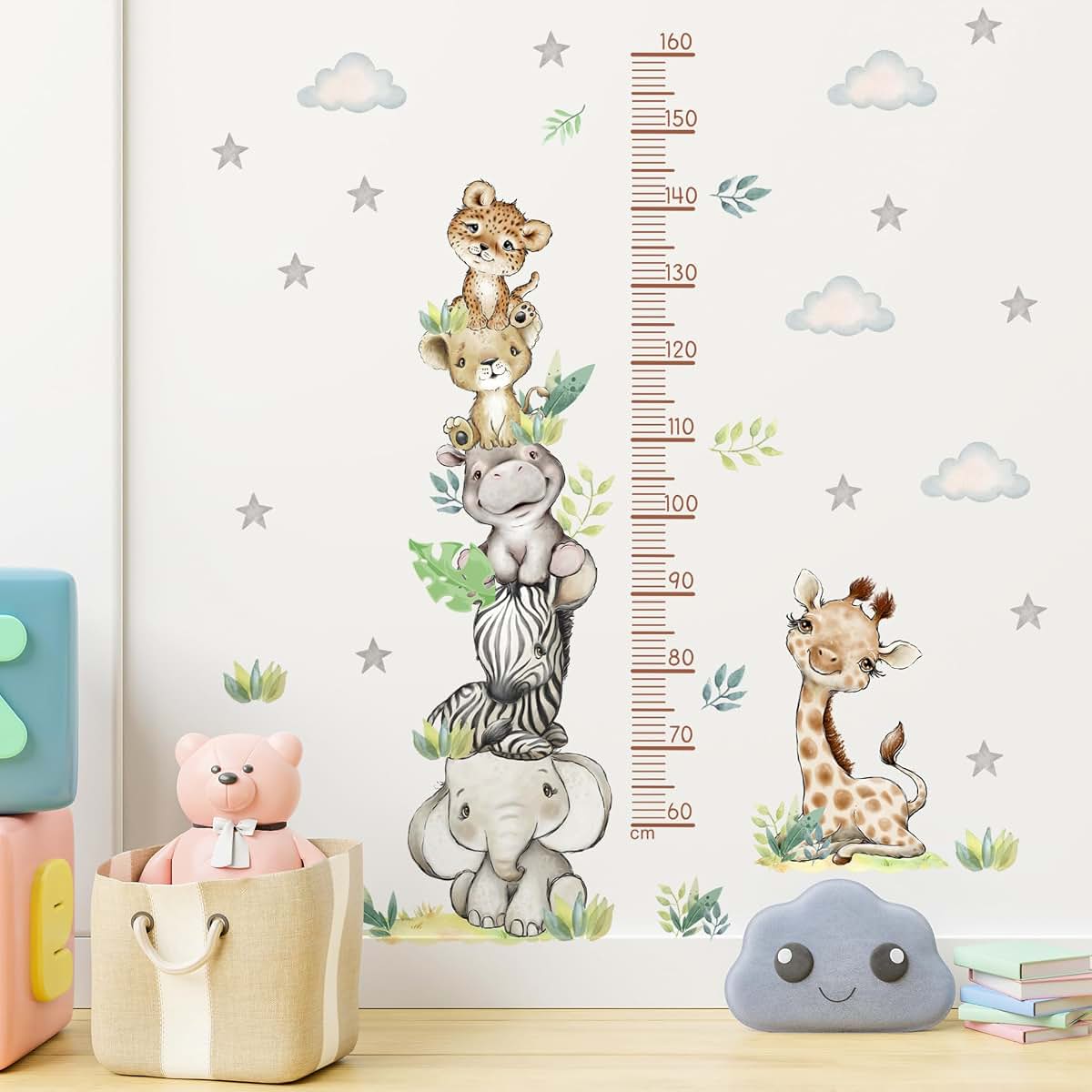 DTLIFEK Jungle Animals Height Chart Wall Decal for Kids