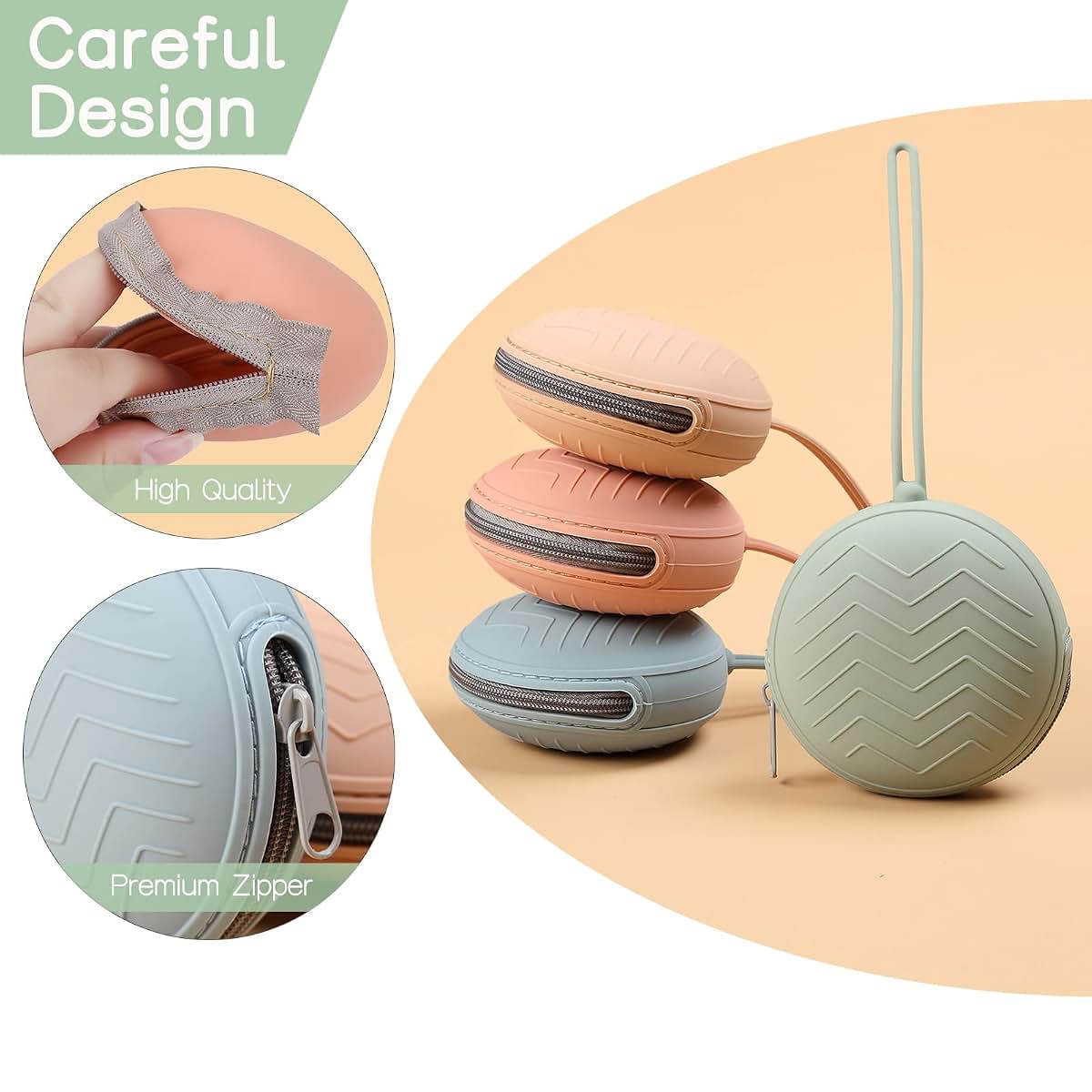 Nupoopy 2 Pack Silicone Pacifier Holder Case and Toy Safety Straps