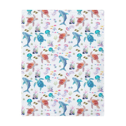 Fantasy Sea Animals Flannel Blanket for Baby Swaddle & Nursery Decor