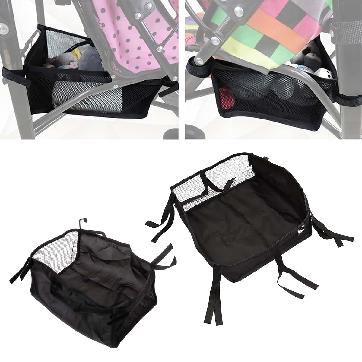 COPLKY Storage Basket Basket Newborn Stroller Hanging Basket Large/Small Portable Bag for Infant Pram (photo 2)