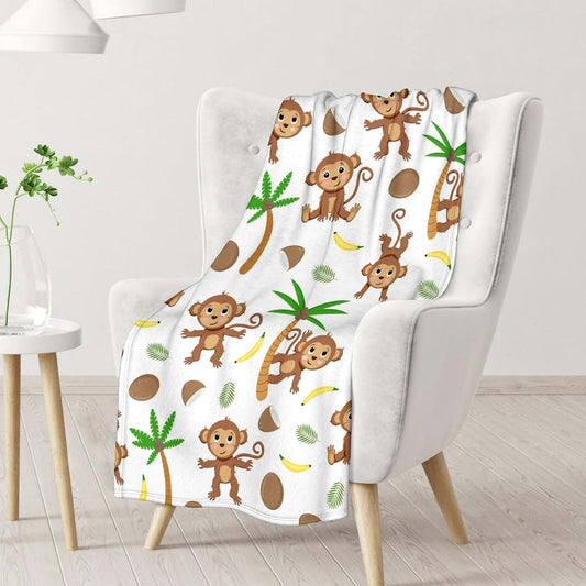 BabyOneStop Monkey Cartoon Flannel Blanket For Kids