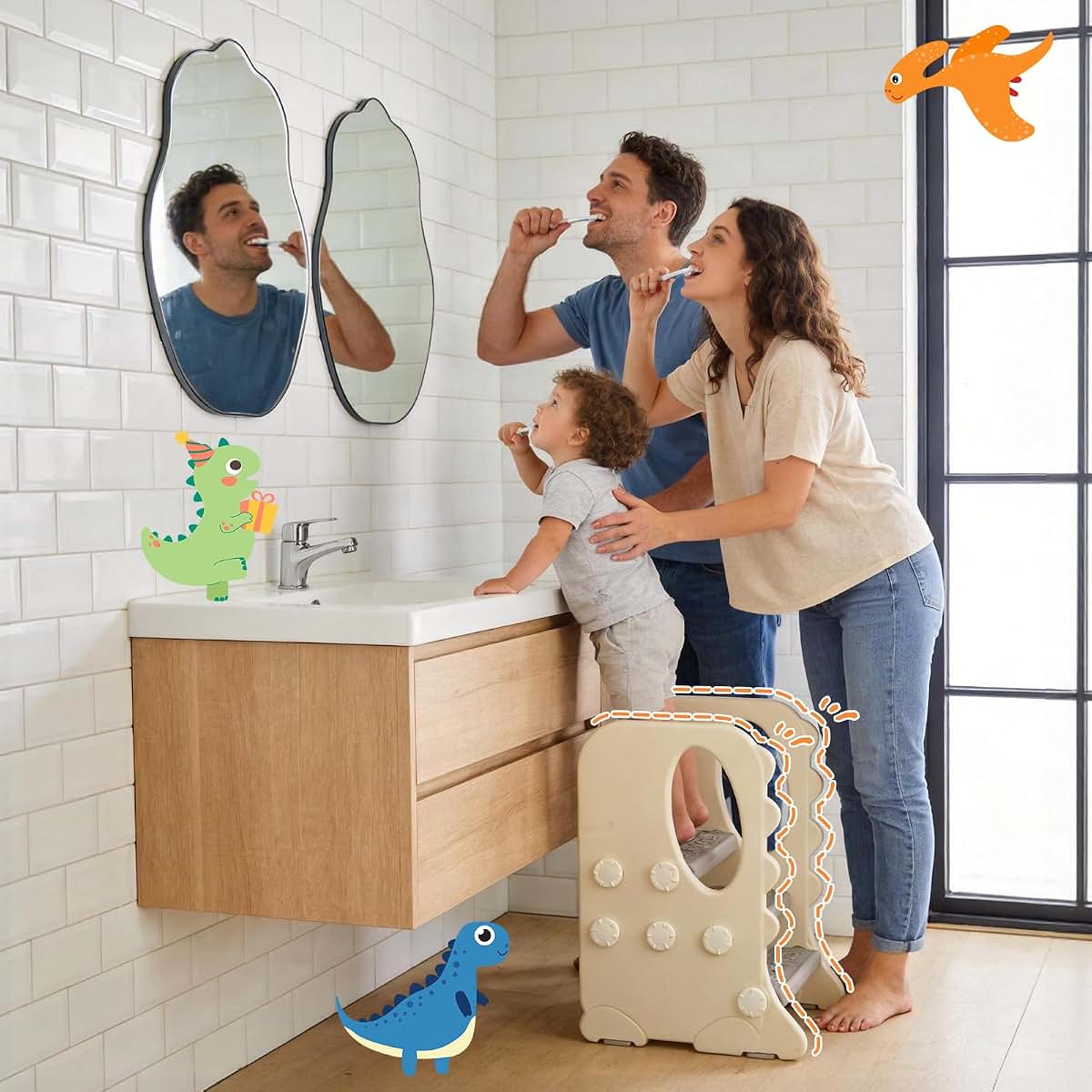 BIGOU Toddler Step Stool for Bathroom Sink, Adjustable 3 Step Stool for Kids | Toilet Stool Potty Training, Kitchen (photo 3)