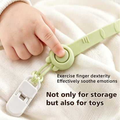 boniboo 4 Pack Baby Pacifier Clips,Adjustable Toy Straps for Stroller Accessories,100% Food Grade Silicone Pacifier (photo 4)