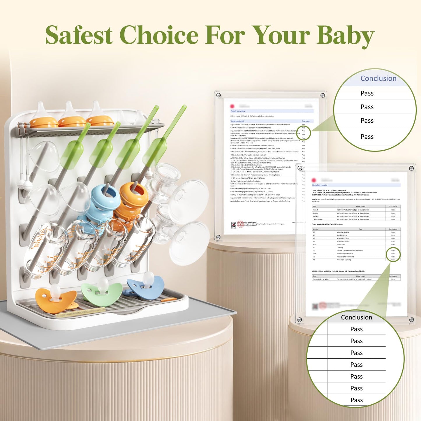 Lifewit Baby Bottle Drying Rack with 15 Hooks