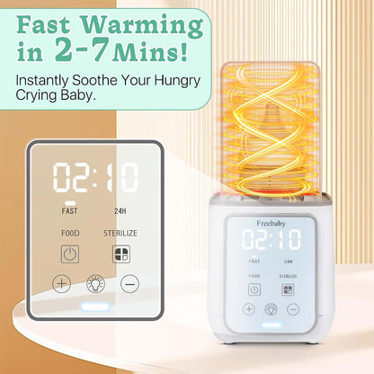 Freebaby Fast Bottle Warmer for Breast Milk & Formula, Gray