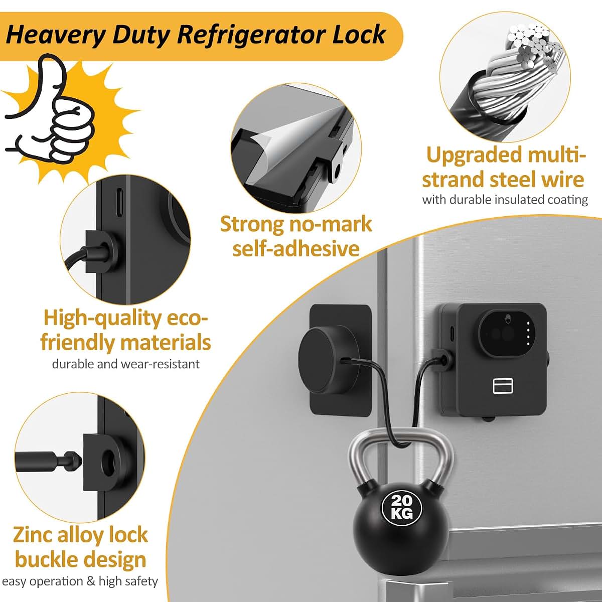 Eseesmart Palm Vein Refrigerator Lock With App Control And RFID (photo 4)