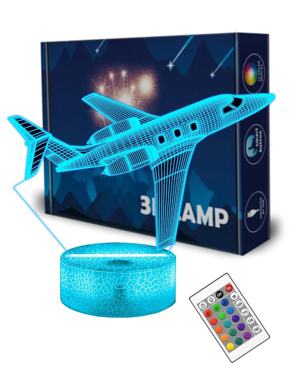 Airplane Pilot Lamp Night Light with Remote Control and 16 Colors