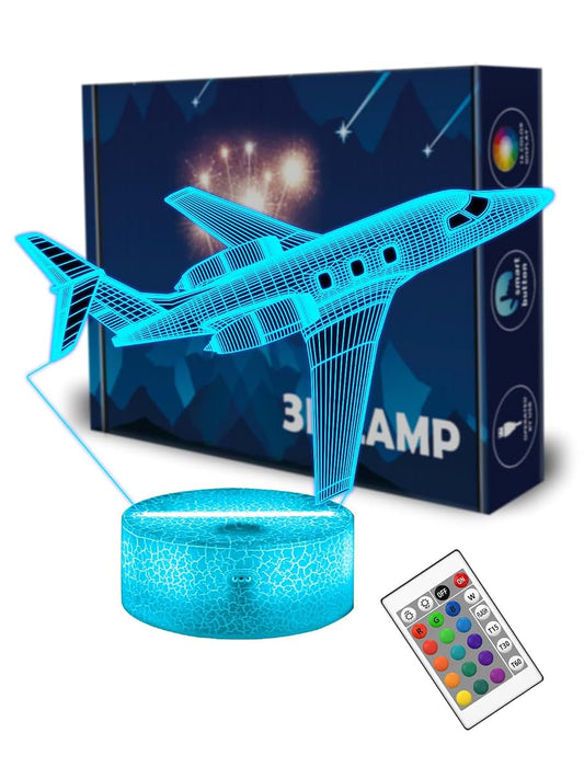 Airplane Pilot Lamp Night Light with Remote Control and 16 Colors