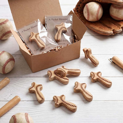 Gerrii 12 Piece Baseball Cross Pocket Blessing Gift Set