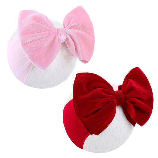 YanJie Baby Headbands, 6 Inch Velvet Bow Hair Accessories, 5 Count