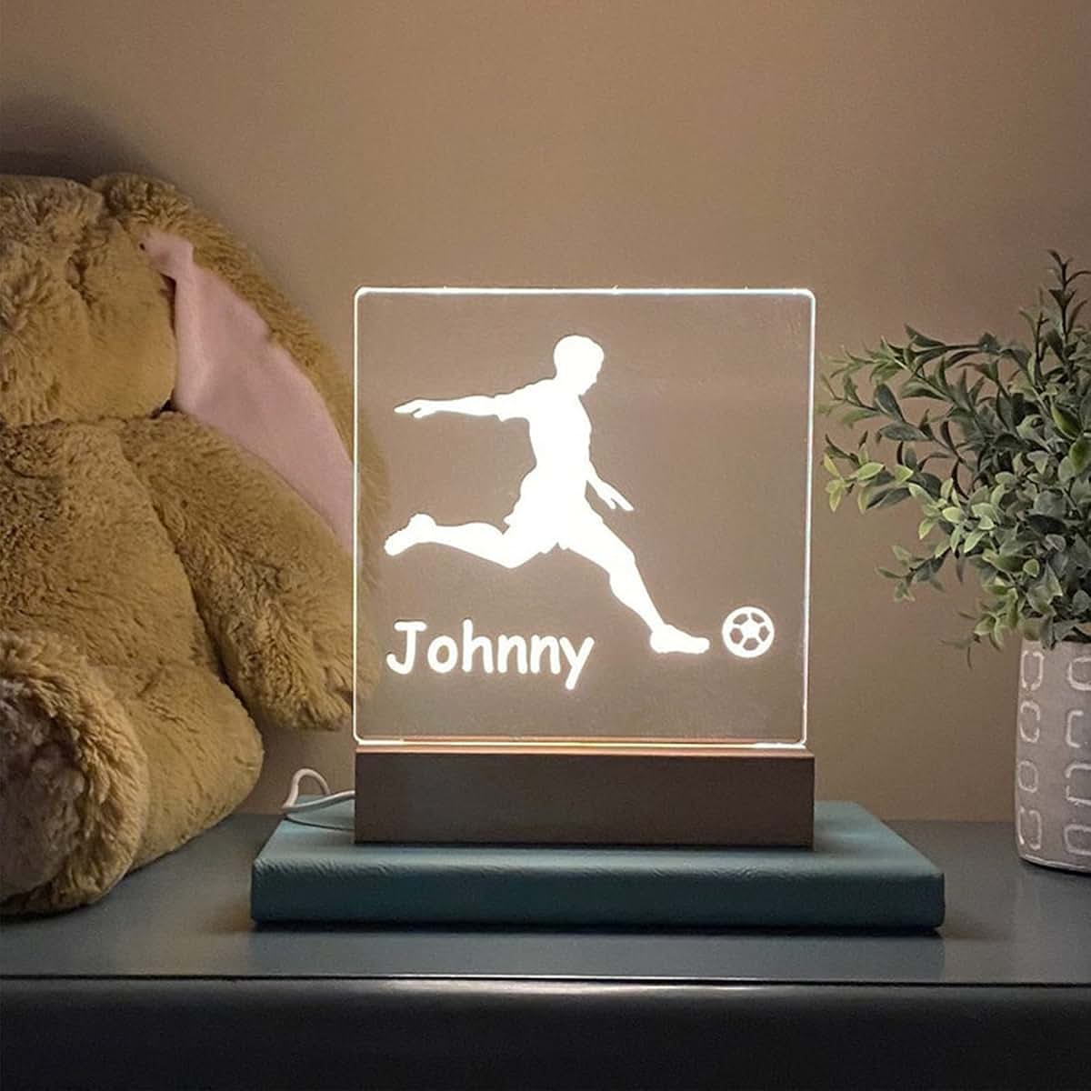 Chopie Personalized Soccer Night Light for Kids Bedroom