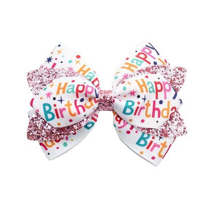 XIELIME Happy Birthday Hair Bow Clips