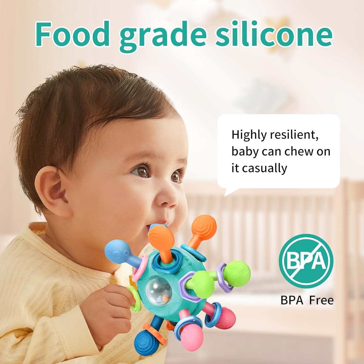 MonoTele Baby Montessori Teething Toys for 0-6 6-12 Months Infant Teethers Sensory Toys for Babies 0 3 6 9 12 18 Months (photo 2)