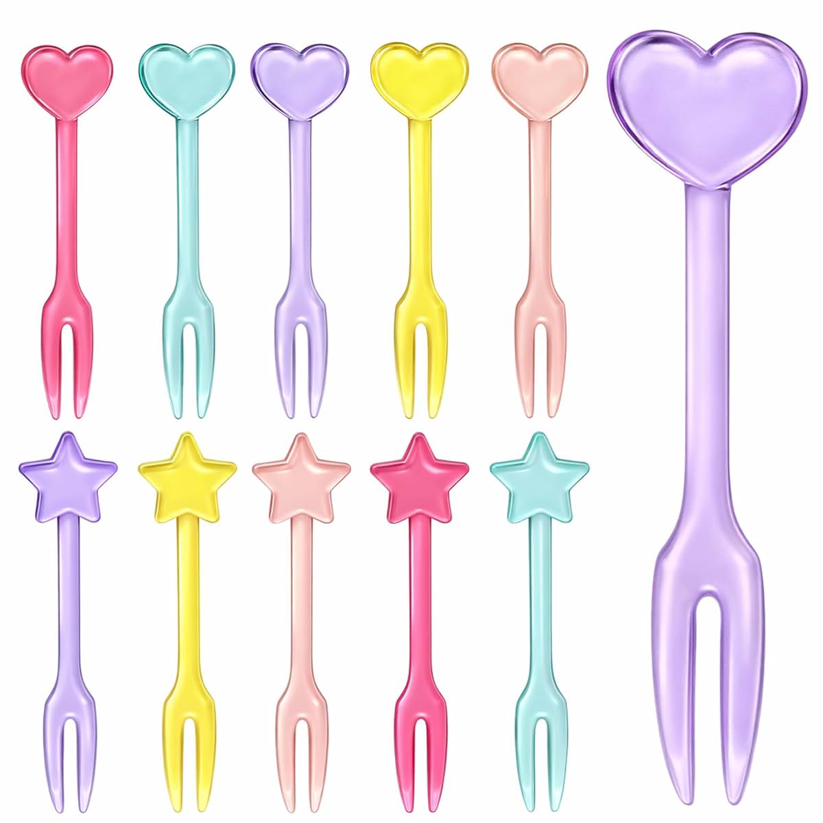 GET FRESH 30 Piece Heart and Star Food Picks for Bento Box Decor