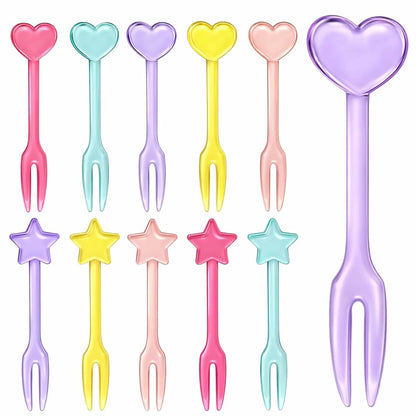 GET FRESH 30 Piece Heart and Star Food Picks for Bento Box Decor