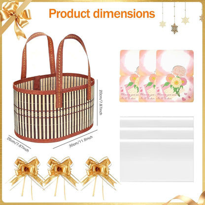 XONYOOM 3 Set Empty Gift Basket Large Baskets for Gifts Empty Foldable Woven Gift Basket with Handle for Baby Baptisms (photo 3)
