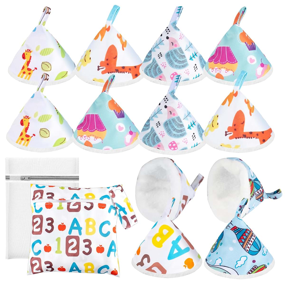 VEEVIIY Pee Teepee for Baby Boy, 12-Pack Reusable Flannel Diaper Changing Cover
