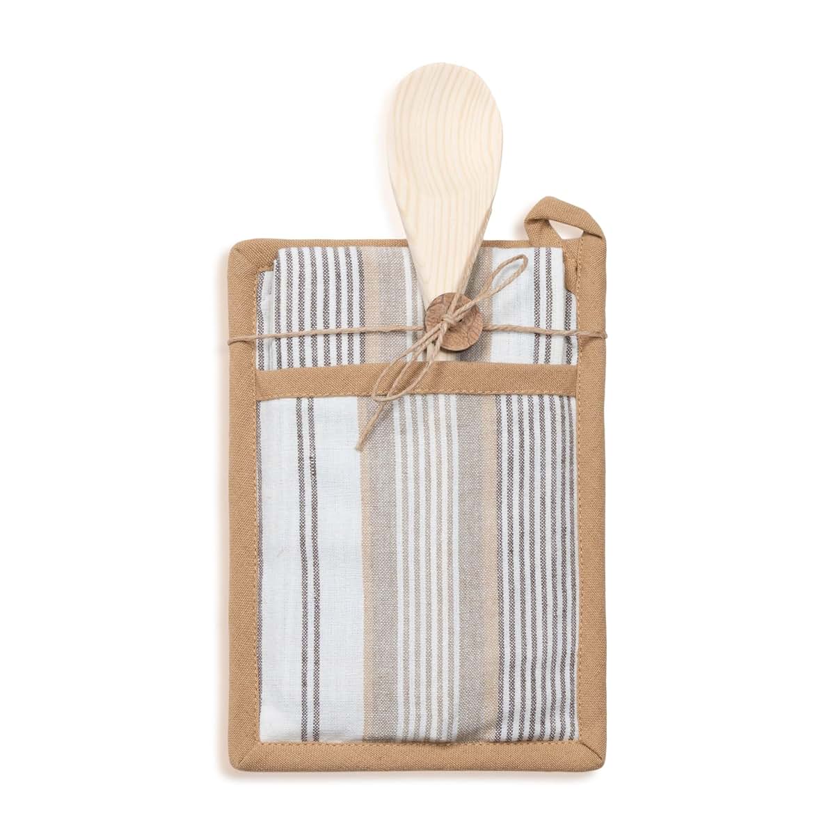 Elsie & Zoey Tan Stripe 3-Piece Kitchen Set