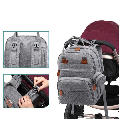 Kirli Diaper Bag Backpack with Insulated Holders, Light Gray