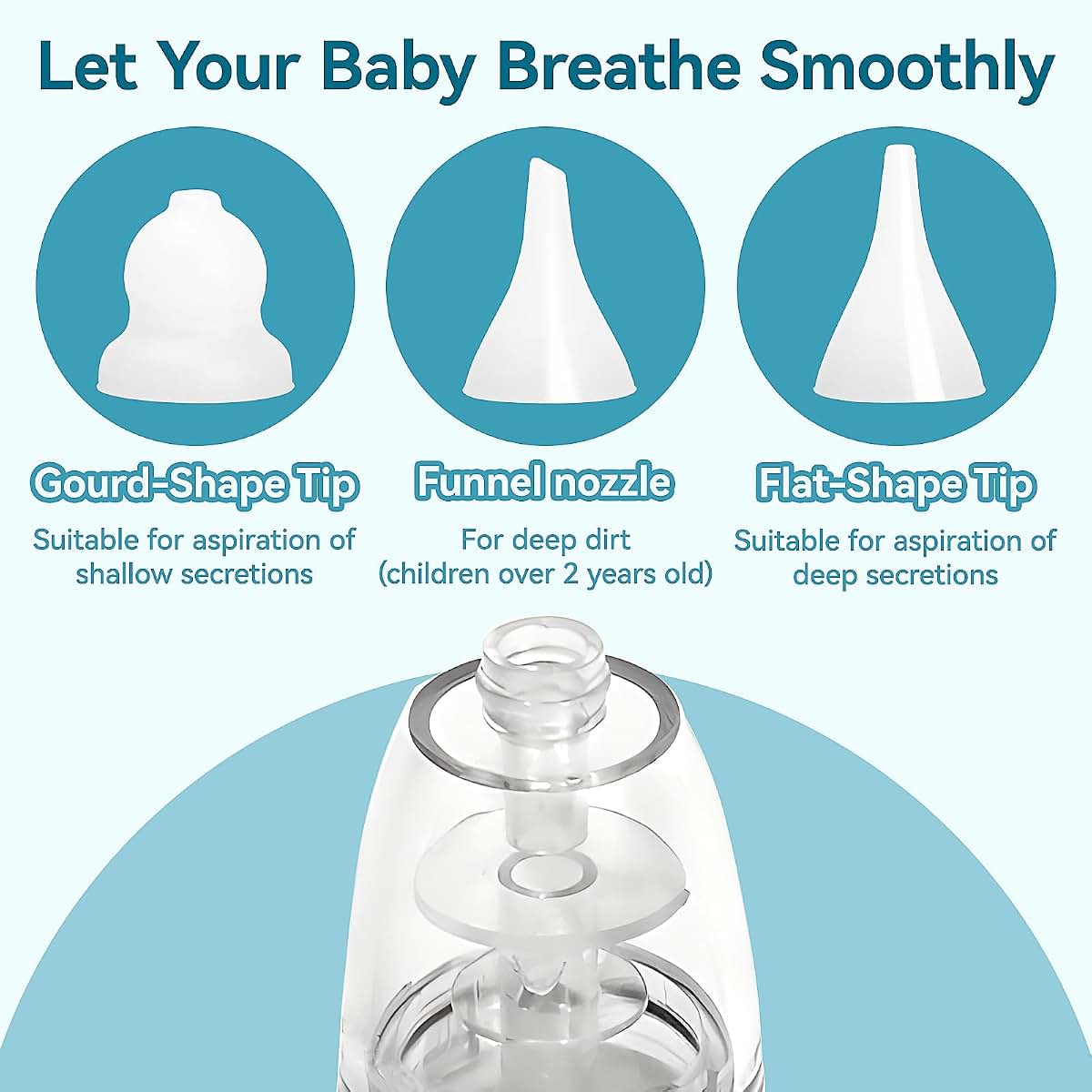 Foily Baby Nasal Aspirator Replacement Tips, 9-Pack with 3 Tip Designs